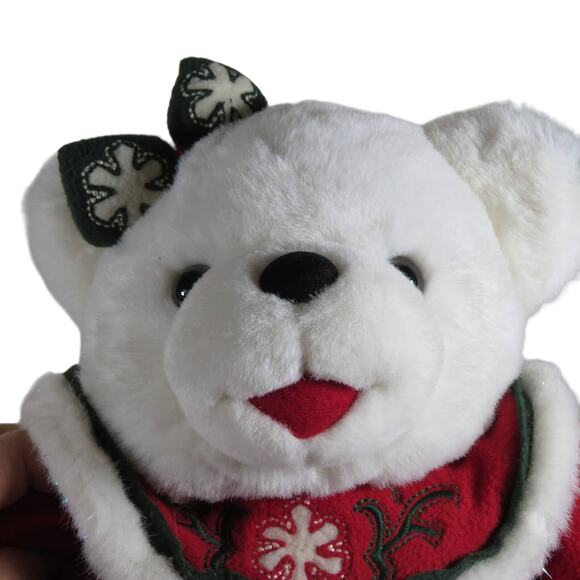 Dan Dee 2004 Christmas Teddy Bear Plush 10" Collector's Choice Red Green Dress - Picture 5 of 14